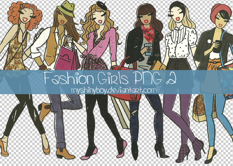 سكرابز عارضه ازياء بنات للتصميم Fashion Girls Clipart PNG Free 