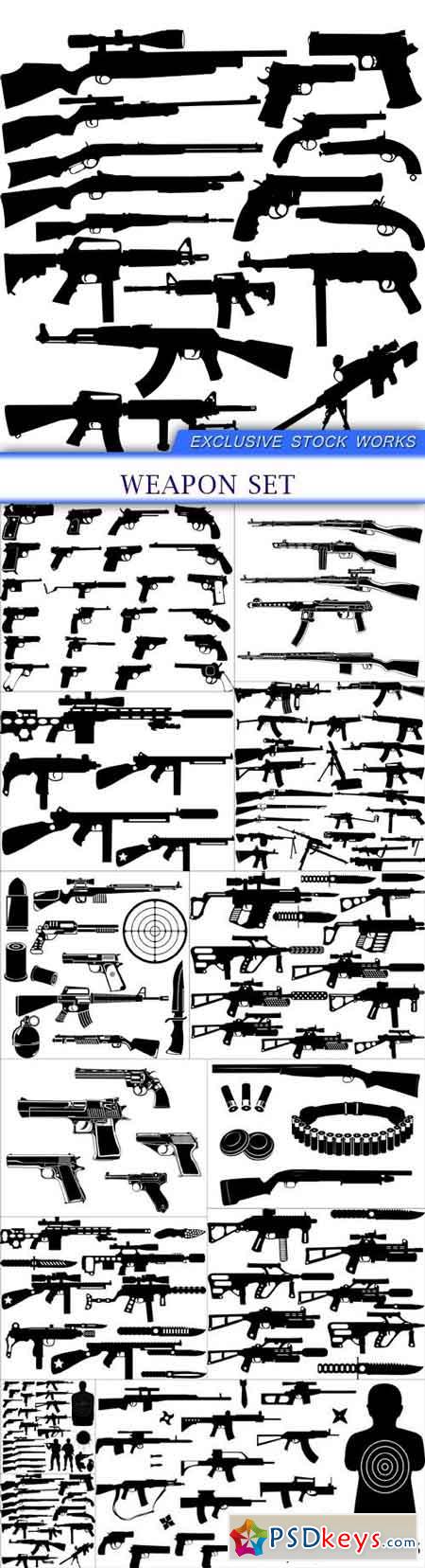 سكرابز اسلحة ومسدسات للتحميل Weapons Set PSD 