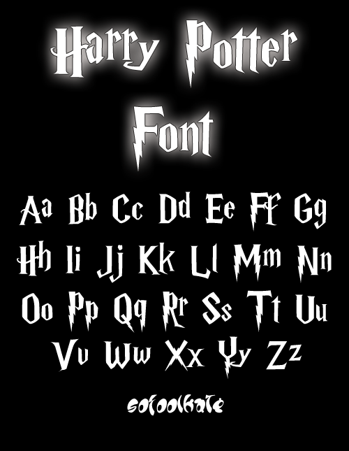 تحميل خط هاري بوتر الاجنبي Harry Potter Font 