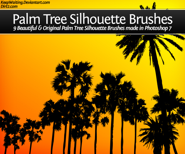 فرش اشجار النخيل للفوتوشوب Palm Tree Brushes Photoshop Set 